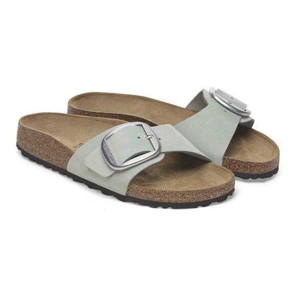 NEW Birkenstock - EU 37, 38, 40, 41 Madrid Big Buckle Nubuck Sandals - Pure Sage - Picture 1 of 4